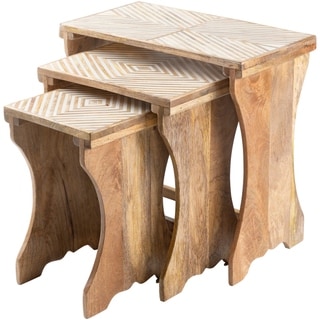 Overstock Valera Mango Wood Hand Crafted Nesting Table Set (3 Piece)