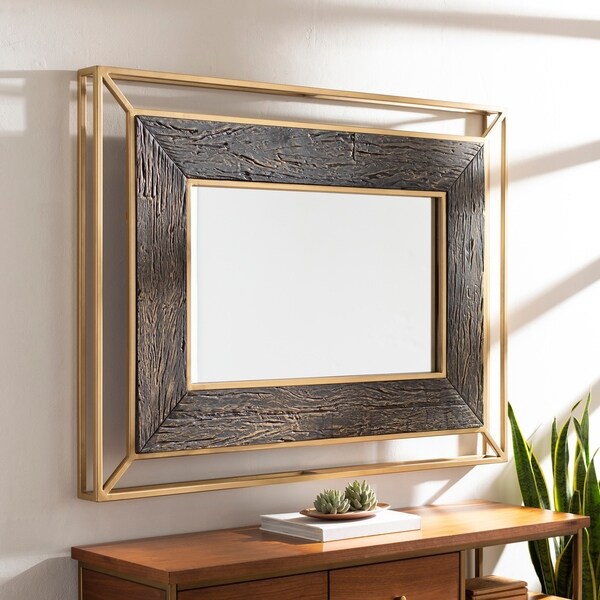 Evelyne Mid-Century Modern Iron 36 x 48-inch Wall Mirror - 36" x 48"