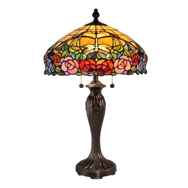 tiffany lamp with roses