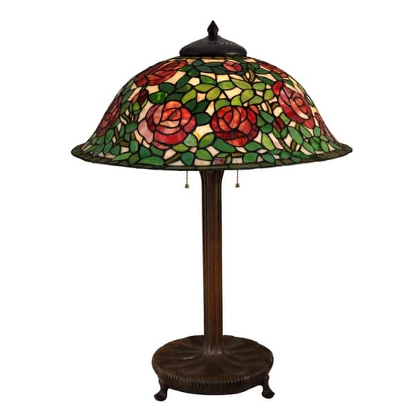Rose Bush Tiffany Bronze Table Lamp - - 30548768