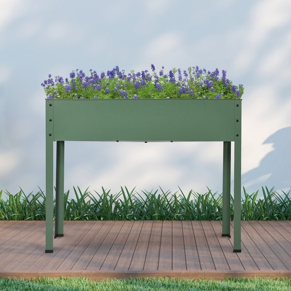 Shop Kinbor Galvanized Raised Garden Bed, Metal Elevated Planter