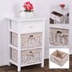 3-Layer Nightstand Bed Side Table Storage Units with 2Rattan Drawers - Thumbnail 8
