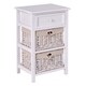 3-Layer Nightstand Bed Side Table Storage Units with 2Rattan Drawers - Thumbnail 6