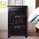 3-Layer Nightstand Bed Side Table Storage Units with 2Rattan Drawers - Thumbnail 0