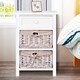 3-Layer Nightstand Bed Side Table Storage Units with 2Rattan Drawers - Thumbnail 7