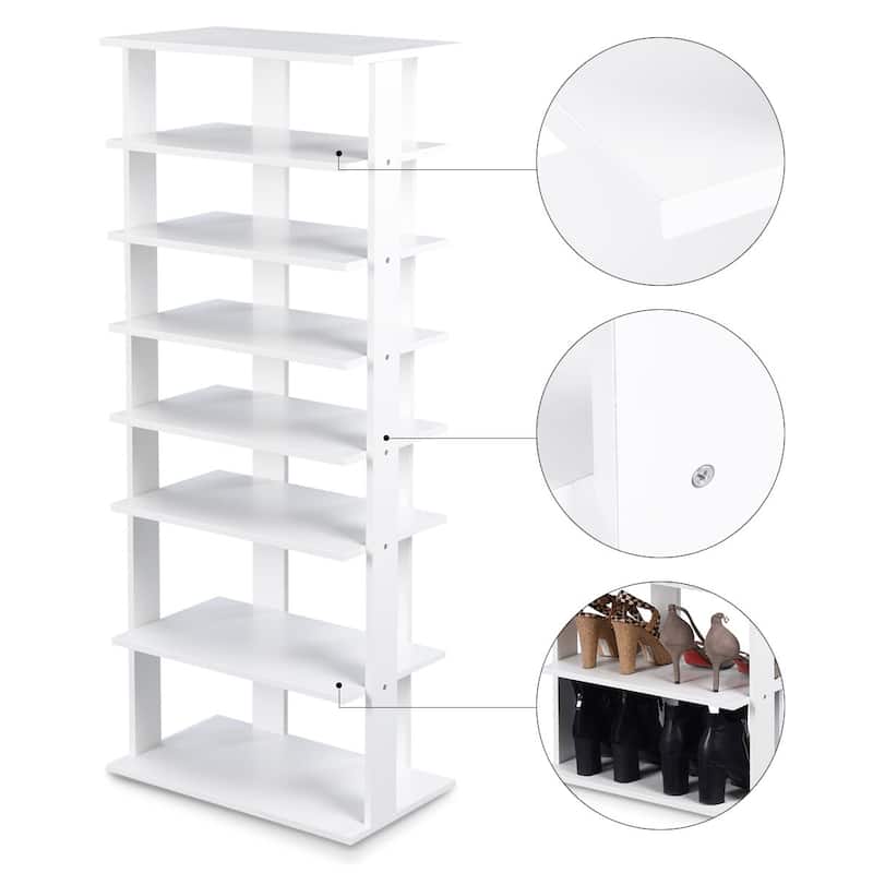 7-Tier Shoe Rack Storage Chest Organizer Free Standing Shelves