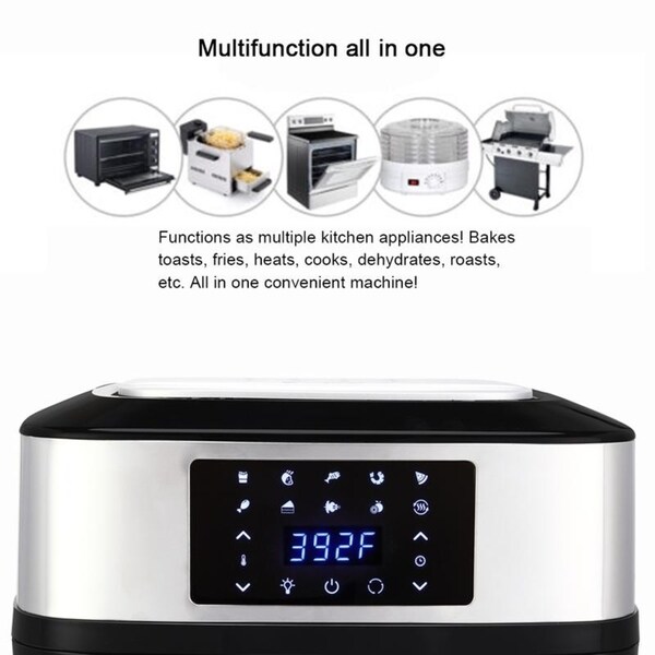 Oven Rotisserie Large Capacity 1800W Electric Air Fryer with 8 Cooking Presets