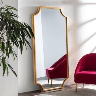 Valnwy Gilded Scalloped Edge  Leaning Mirror - 40" x 75"