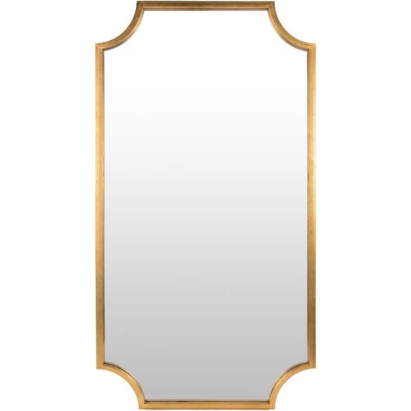 Valnwy Gilded Scalloped Edge Leaning Mirror - 40" x 75"