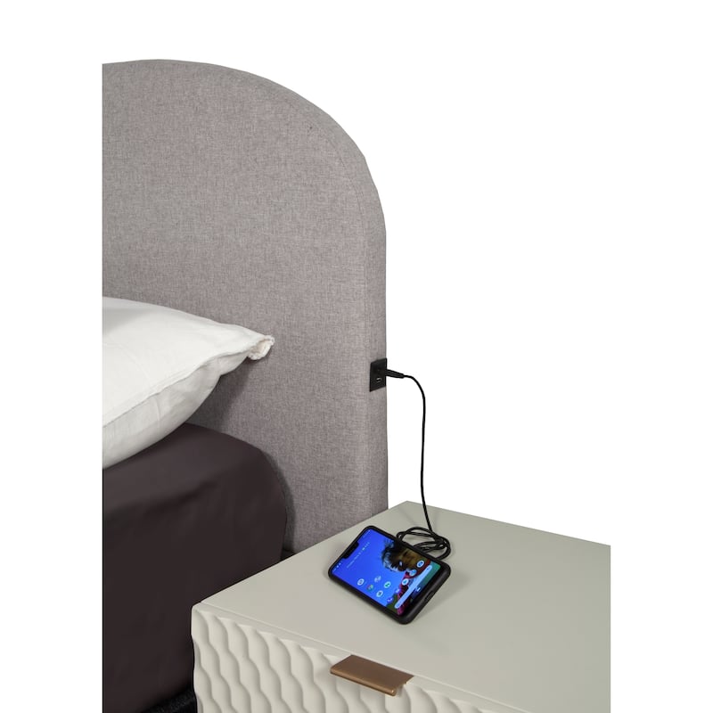 Copper Grove Chambeshi Rounded Modern Bed - Grey - King