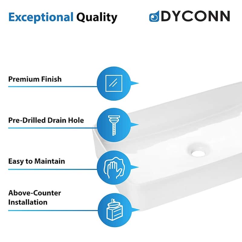 Dyconn Faucet Above Counter Bathroom Ceramic Vessel Sink