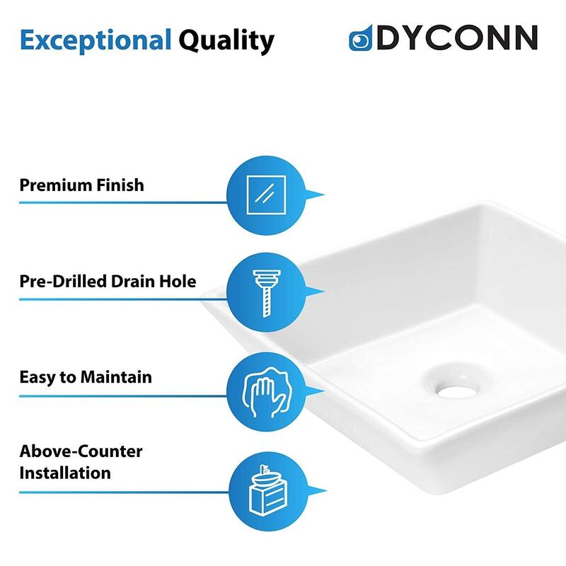 Dyconn Faucet Above Counter Bathroom Ceramic Vessel Sink