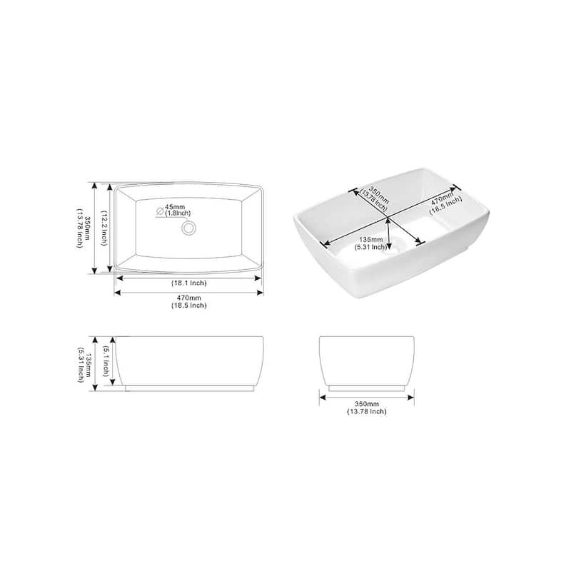 Dyconn Faucet Above Counter Bathroom Ceramic Vessel Sink