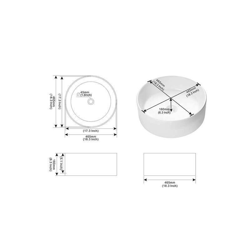 Dyconn Faucet Above Counter Bathroom Ceramic Vessel Sink
