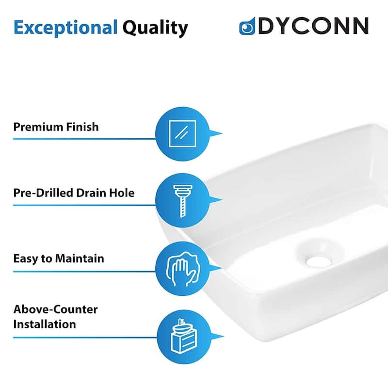 Dyconn Faucet Above Counter Bathroom Ceramic Vessel Sink