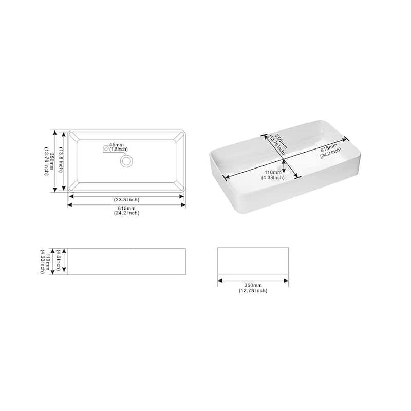 Dyconn Faucet Above Counter Bathroom Ceramic Vessel Sink