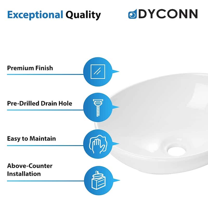 Dyconn Faucet Above Counter Bathroom Ceramic Vessel Sink