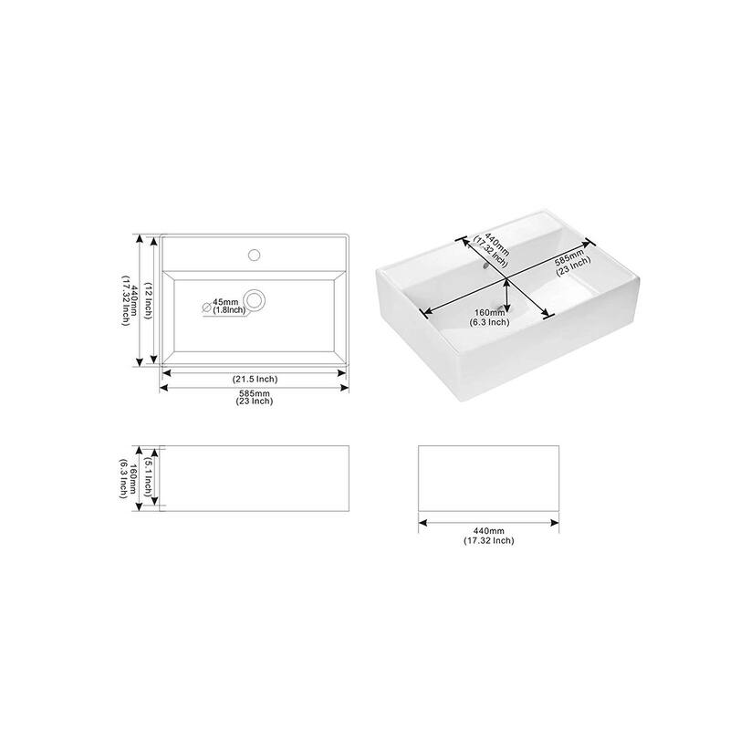 Dyconn Faucet Above Counter Bathroom Ceramic Vessel Sink