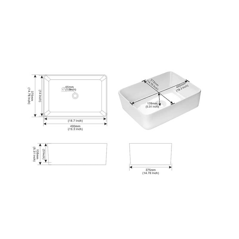 Dyconn Faucet Above Counter Bathroom Ceramic Vessel Sink