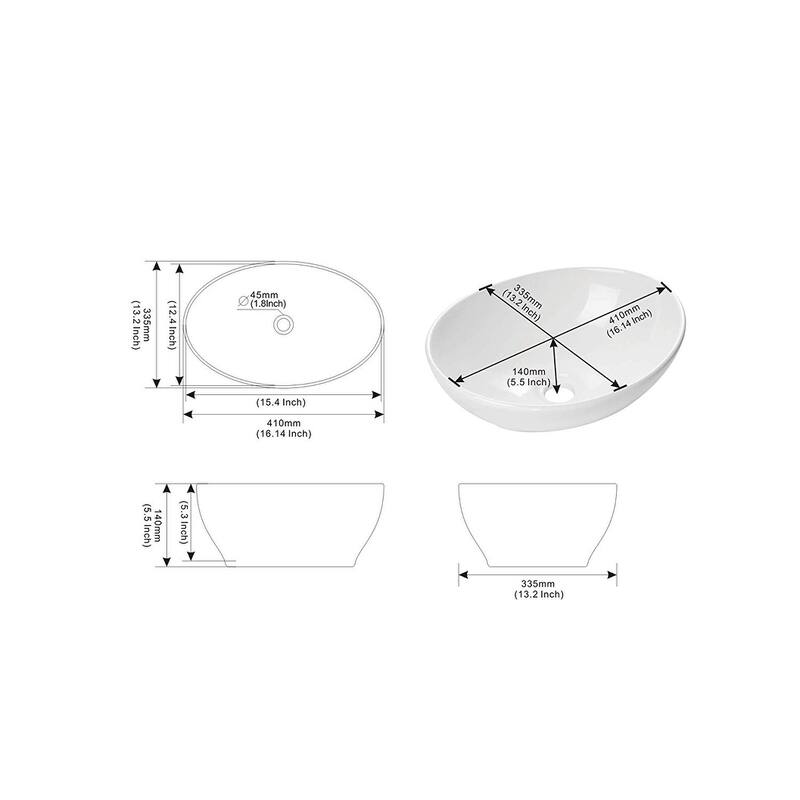 Dyconn Faucet Above Counter Bathroom Ceramic Vessel Sink