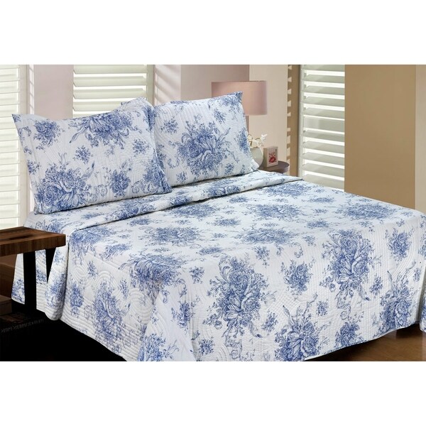 Shop Melange Home Toile Cotton 2/3pcs Quilt Set - On Sale - Overstock