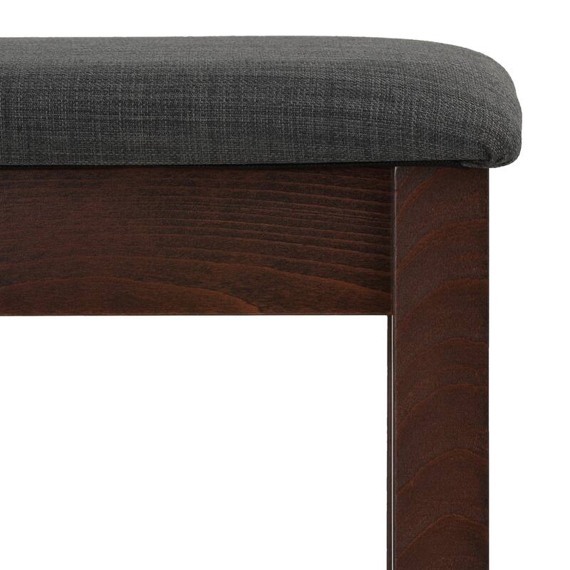 Copper Grove Basora 40-inch Walnut Bench with Charcoal Fabric Upholstery
