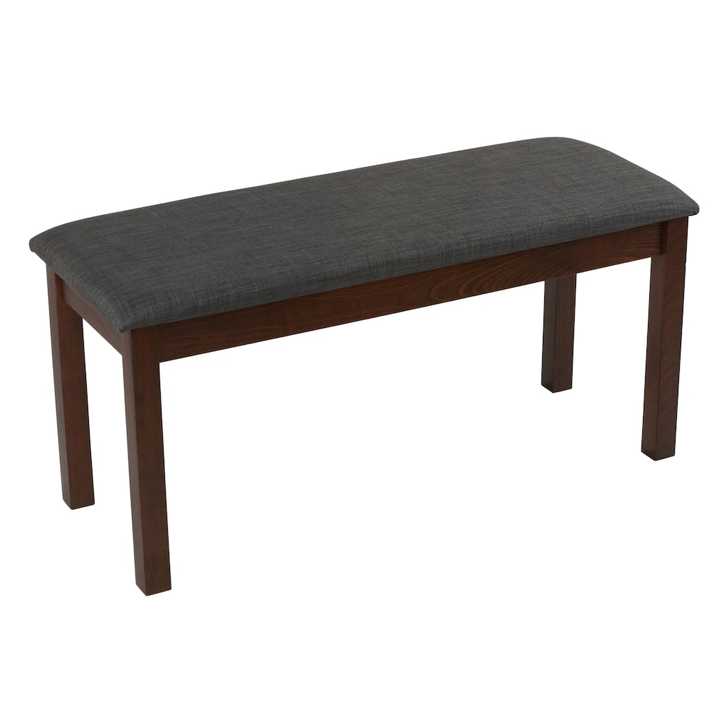 Copper Grove Basora 40-inch Walnut Bench with Charcoal Fabric Upholstery