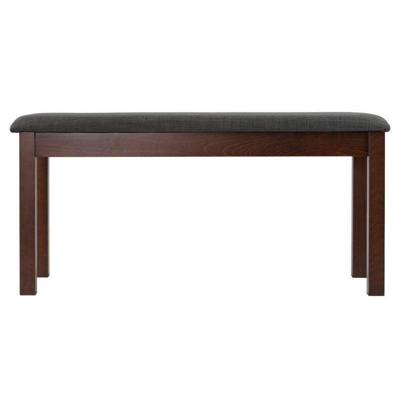 Copper Grove Basora 40-inch Walnut Bench with Charcoal Fabric Upholstery