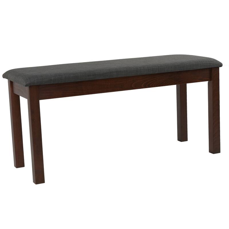 Copper Grove Basora 40-inch Walnut Bench with Charcoal Fabric Upholstery