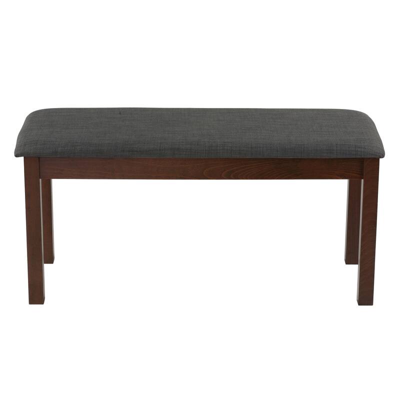 Copper Grove Basora 40-inch Walnut Bench with Charcoal Fabric Upholstery
