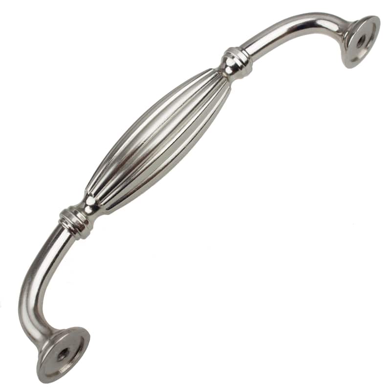 GlideRite 5-Pack 5 in. Center Satin Nickel Fluted Cabinet Pulls - Satin Nickel