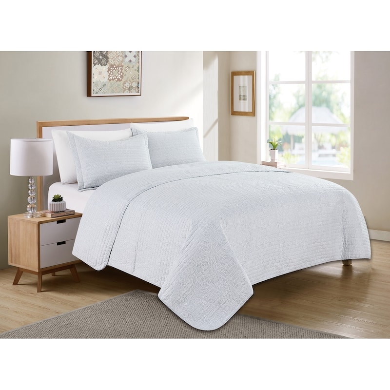 Modernist by Ron Chereskin Printed Pebbles 2/3pcs Quilt Set - Twin - Twin XL - GREY