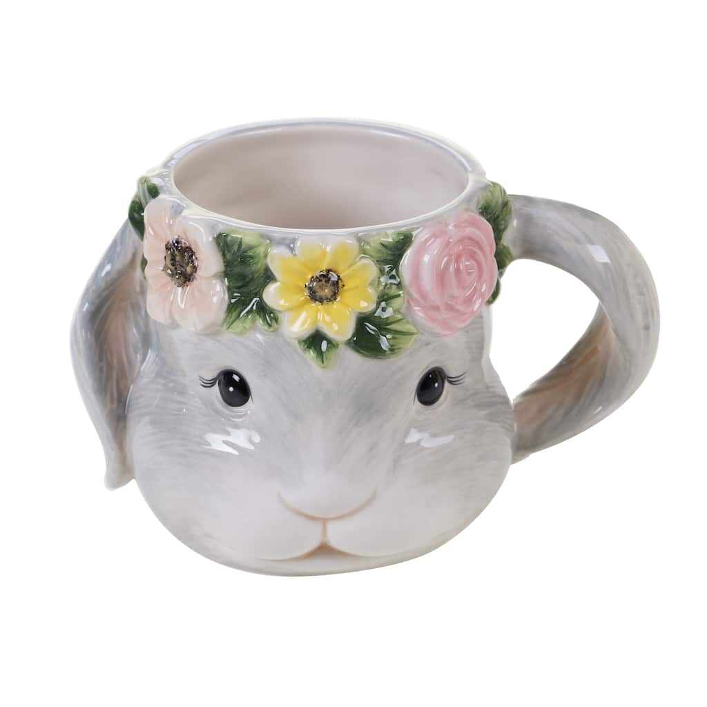 Certified International Sweet Bunny 18 oz. 3-D Mugs, Set of 4