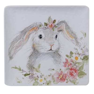 Certified International Sweet Bunny 12.5-inch Square Serving Platter