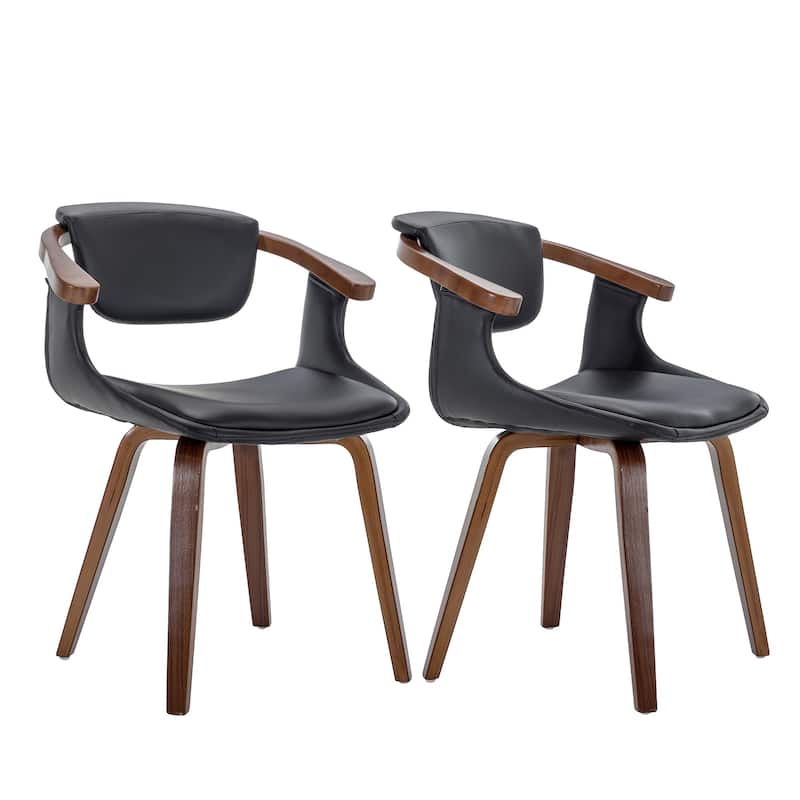 Carson Carrington Ydermossa PU Leather & Wood Upholstered Dining Armchair (Set 2)