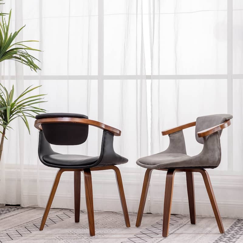 Carson Carrington Ydermossa PU Leather & Wood Upholstered Dining Armchair (Set 2)