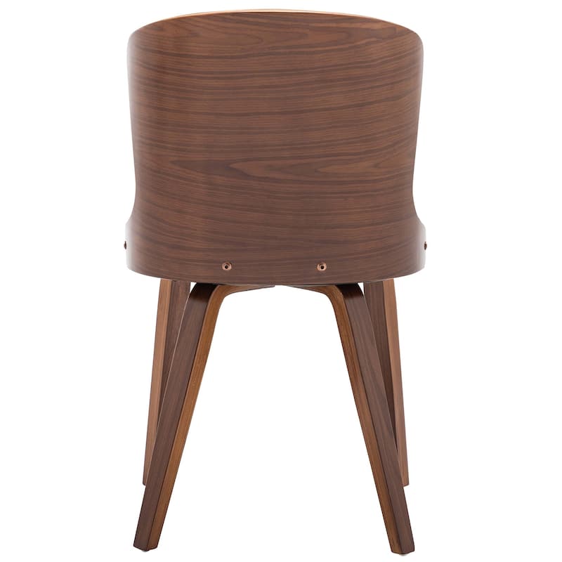 Punpa Curved Wood Dining Side Chair PU Leather Padded Seats (Set 2)