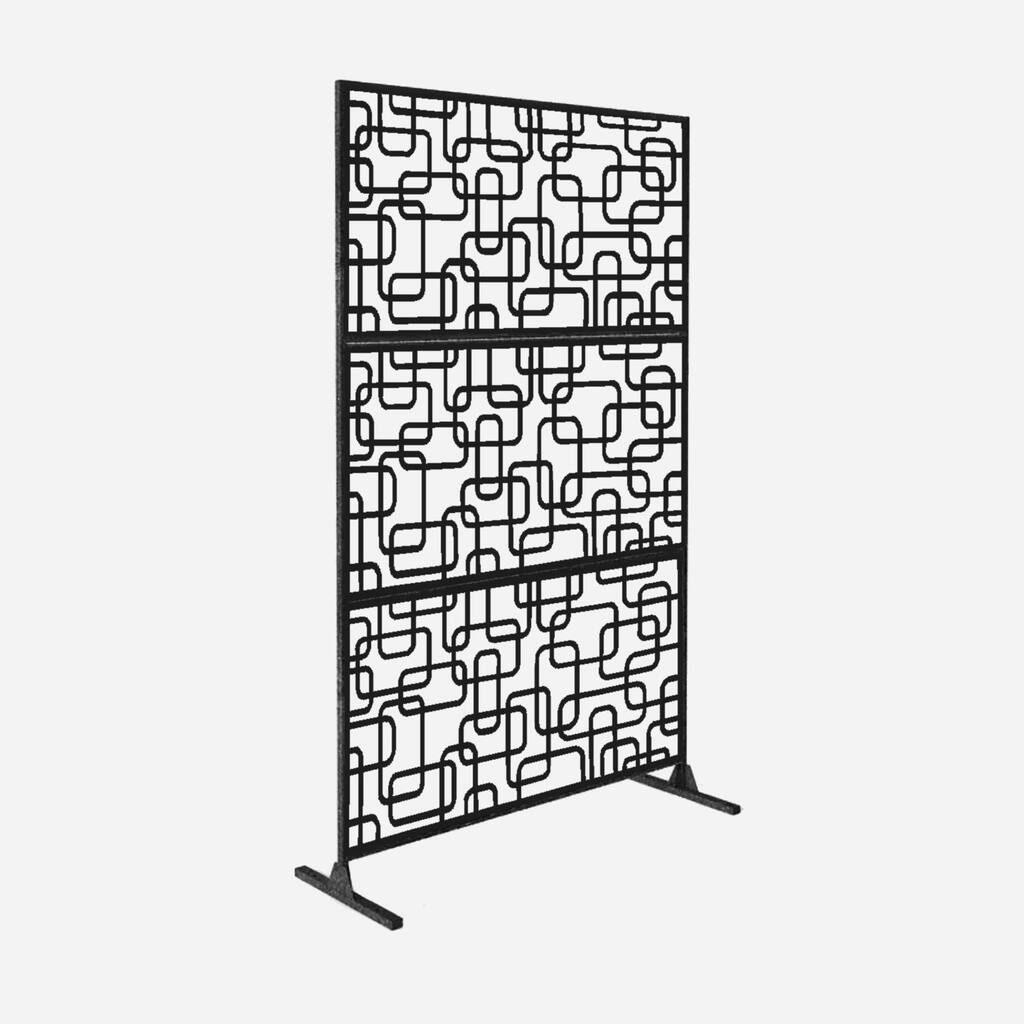 6ft x 4ft Free Standing Laser Cut Metal Screen Panel Privacy Stand
