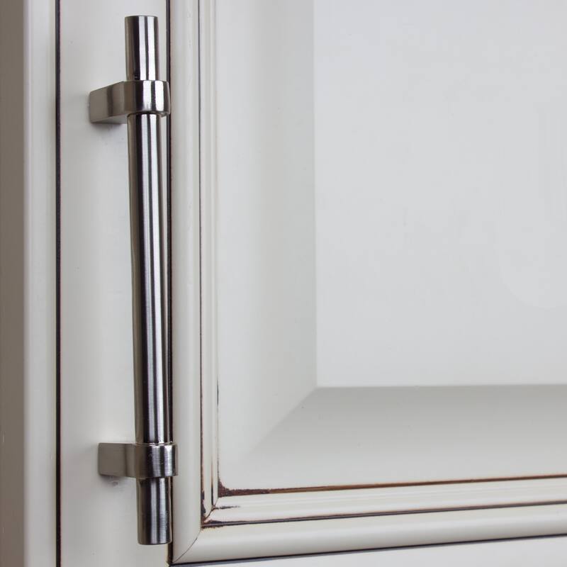 GlideRite 5-Pack 4-1/4 in. Center Satin Nickel European Solid Cabinet Bar Pulls - Satin Nickel