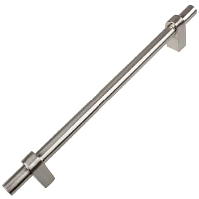 GlideRite 5-Pack 6-1/4 in. Center Satin Nickel European Solid Cabinet Bar Pulls - Satin Nickel