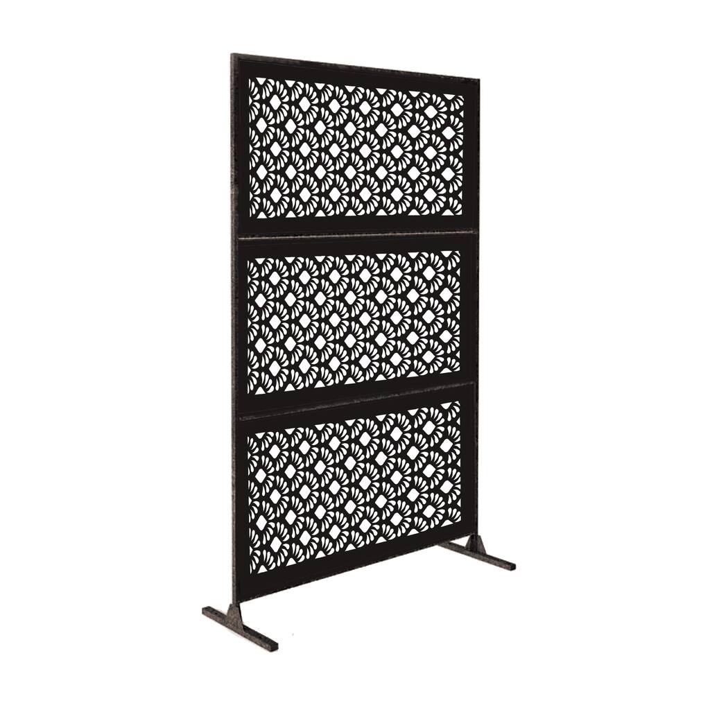 6ft x 4ft Free Standing Laser Cut Metal Screen Panel Privacy Stand