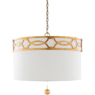 Fletcher Traditional Gilded Scroll 3-Light Pendant