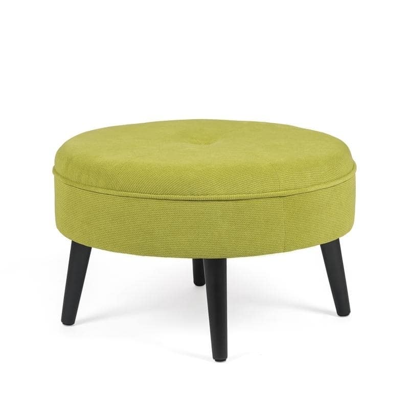 Adeco 23" Ottoman Fabric Round Foot Rest Stool