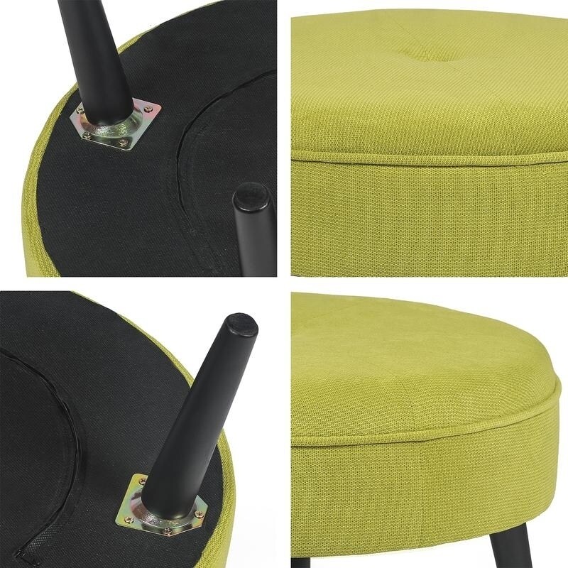 Adeco 23 Ottoman Fabric Round Foot Rest Stool - Bed Bath & Beyond -  30562474