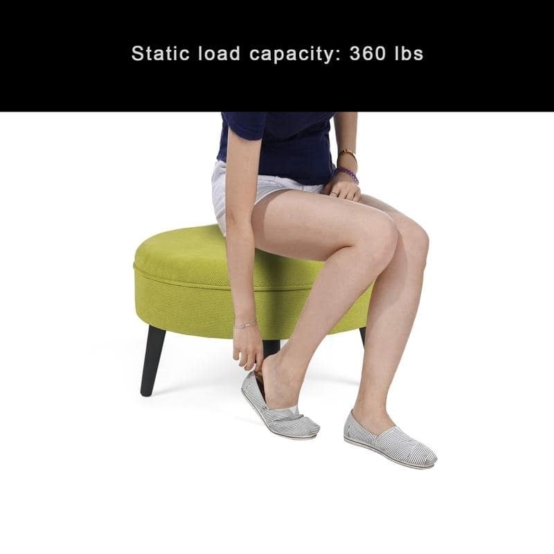 Adeco 23" Ottoman Fabric Round Foot Rest Stool
