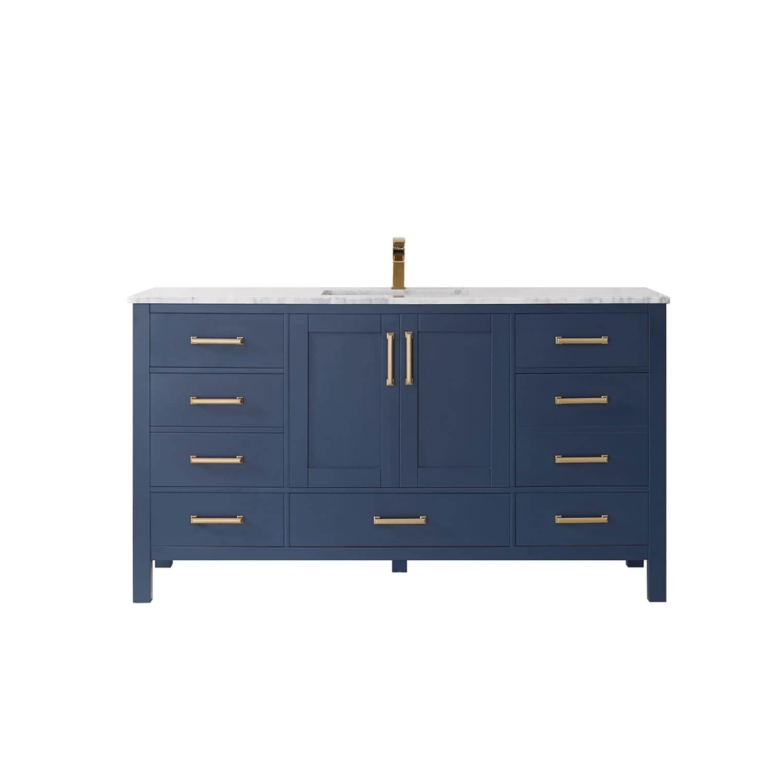 Shop Shannon 60 Single Vanity In Royal Blue With Artificial Fine