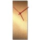 preview thumbnail 25 of 35, Adam Schwoeppe 'Bronzesmith Clock' Midcentury Modern Style Wall Clock 6in x 16in - Bronze/Red
