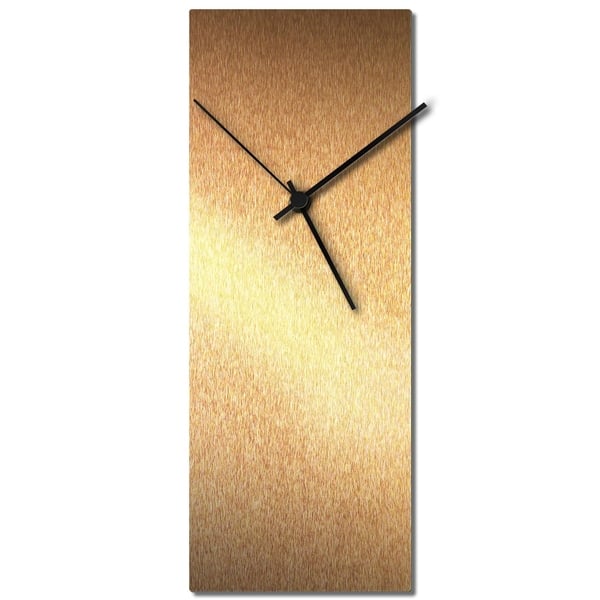 slide 2 of 37, Adam Schwoeppe 'Bronzesmith Clock' Midcentury Modern Style Wall Clock 6in x 16in - Bronze/Black
