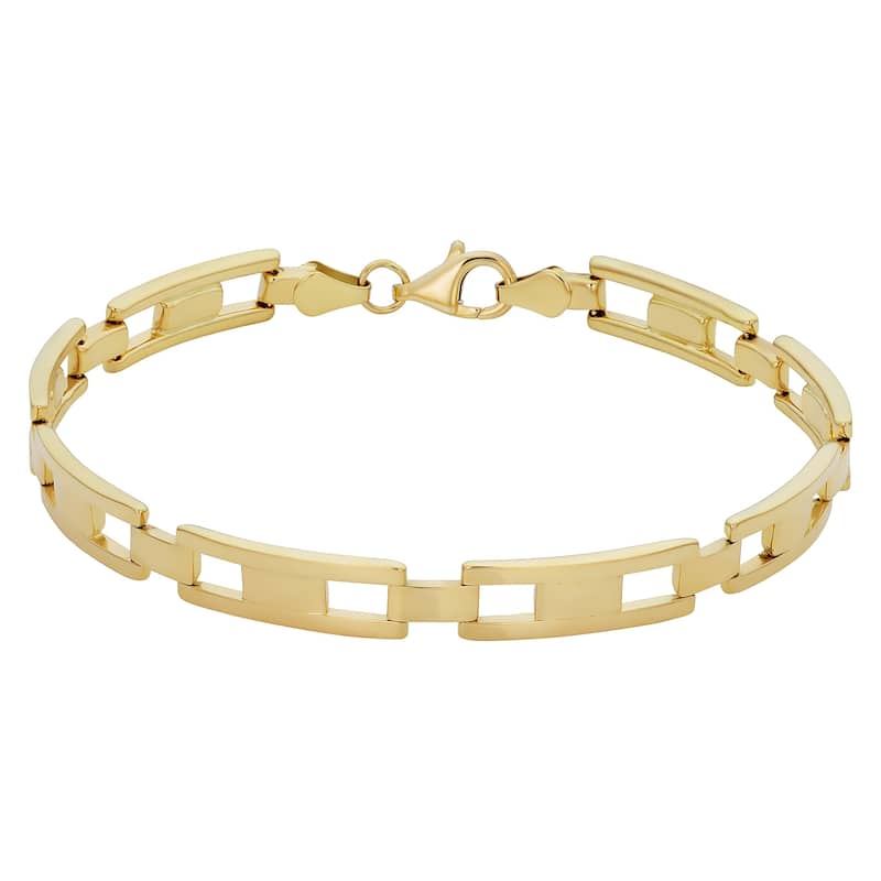 14k Yellow Gold 6.7 millimeter H Link Bracelet (8.25 inches)