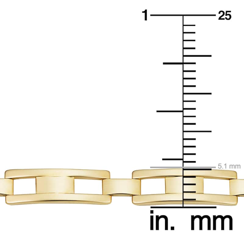 14k Yellow Gold 6.7 millimeter H Link Bracelet (8.25 inches)